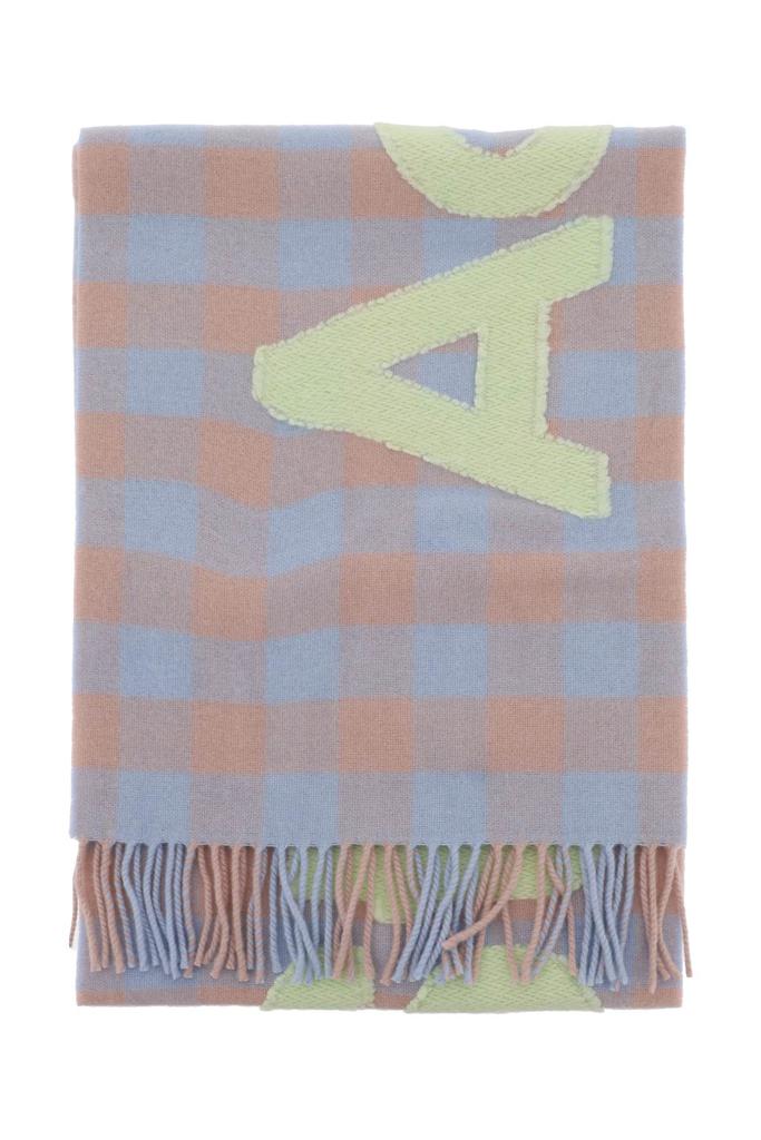 Acne Studios checked scarf with logo pattern