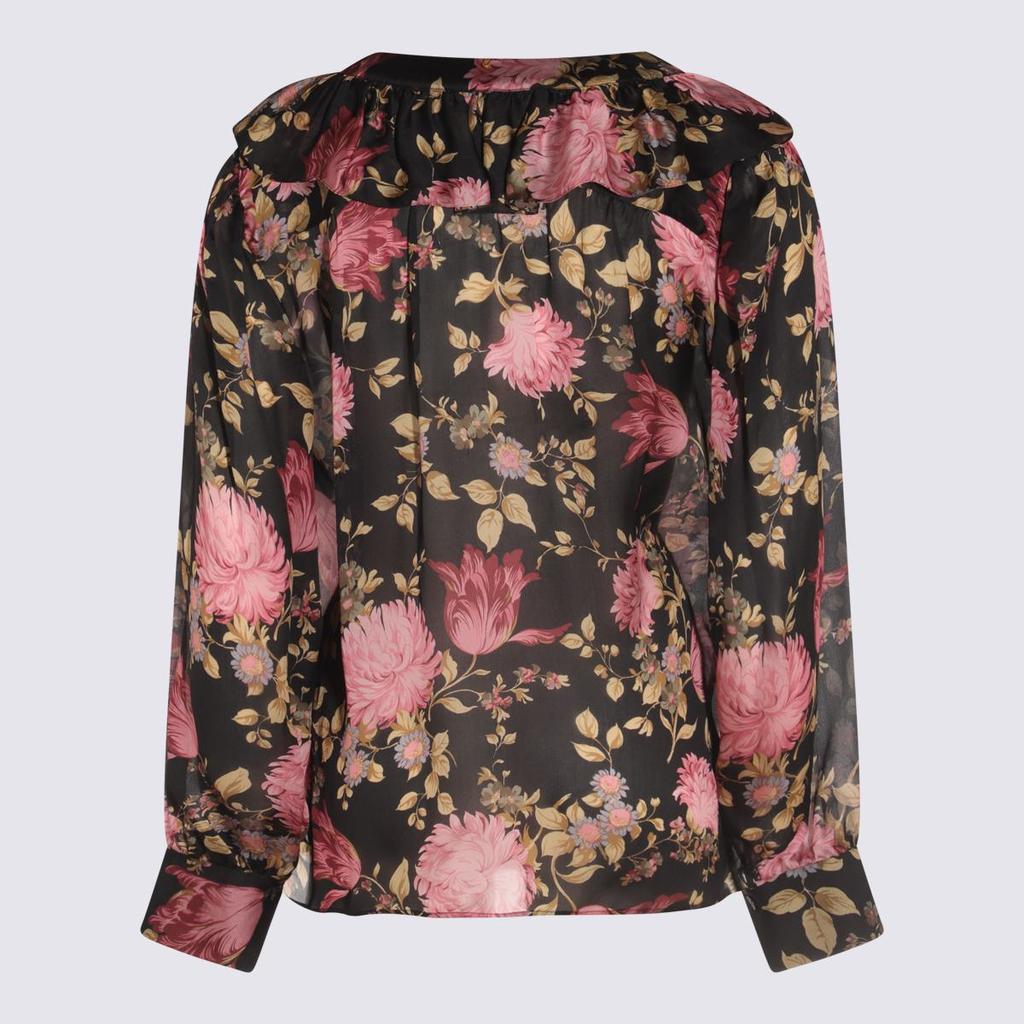 Chloé Chloé Black And Multicolor Silk Top