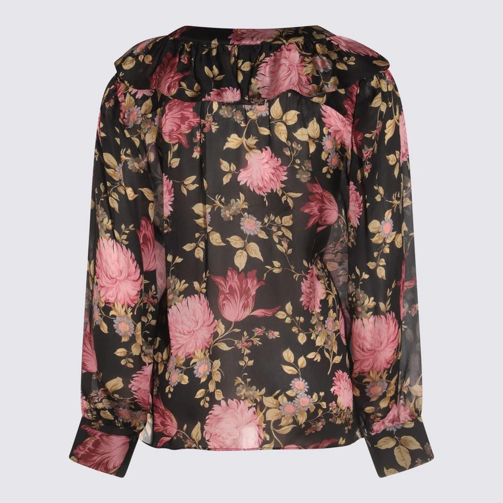 Chloé Chloé Black And Multicolor Silk Top 2