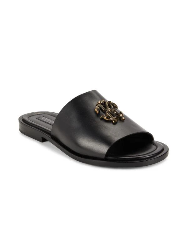 Roberto Cavalli Logo Leather Slides 2