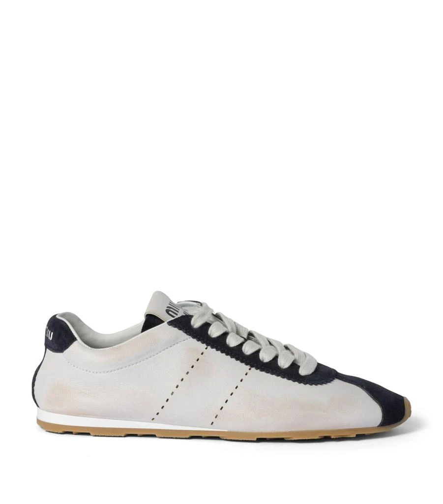 Miu Miu Leather-Suede Sneakers 1