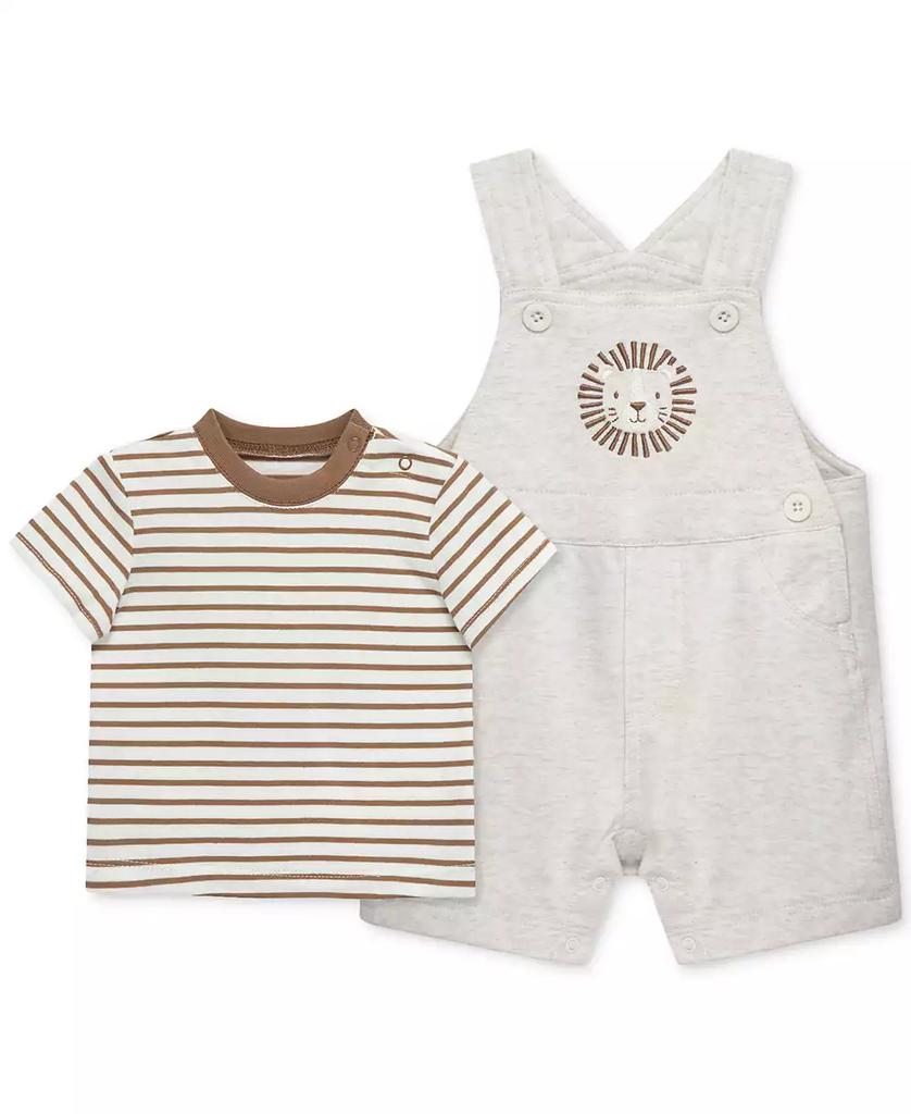Little Me Baby Boys 2-Pc. Stripe T-Shirt & Lion Shortall Set
