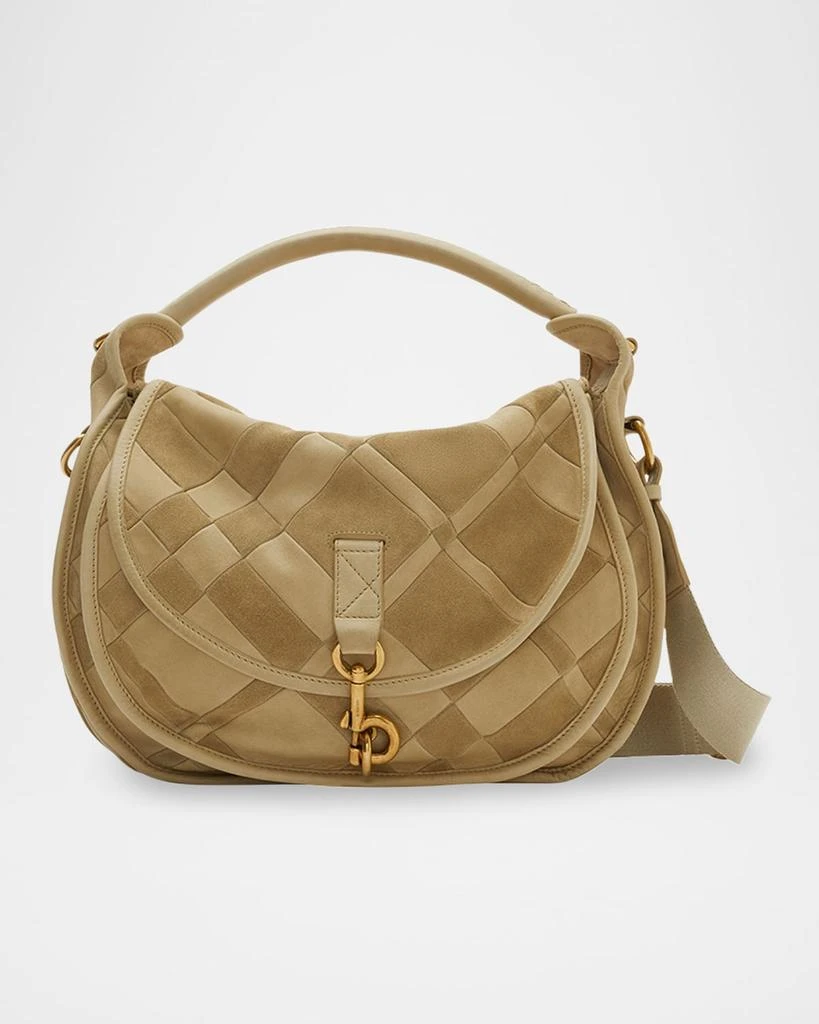 Burberry Clip Patchwork Suede Messenger Bag 1