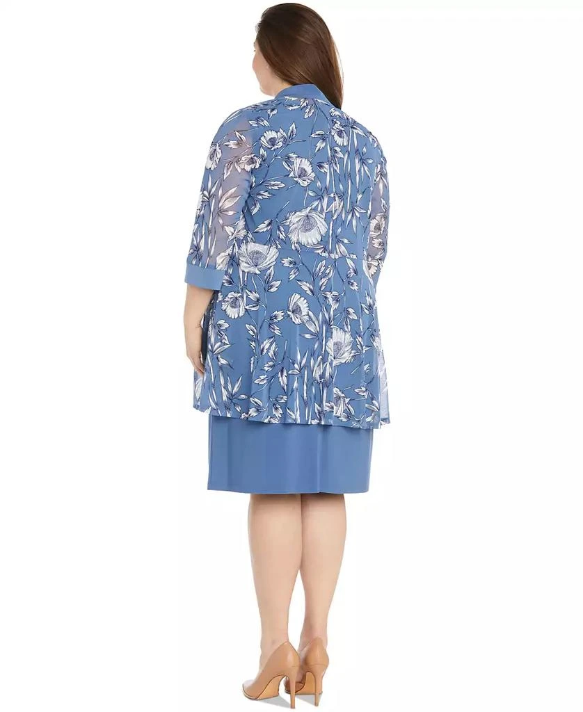 R & M Richards Plus Size 2-Pc. Printed Jacket & Necklace Dress Set 2