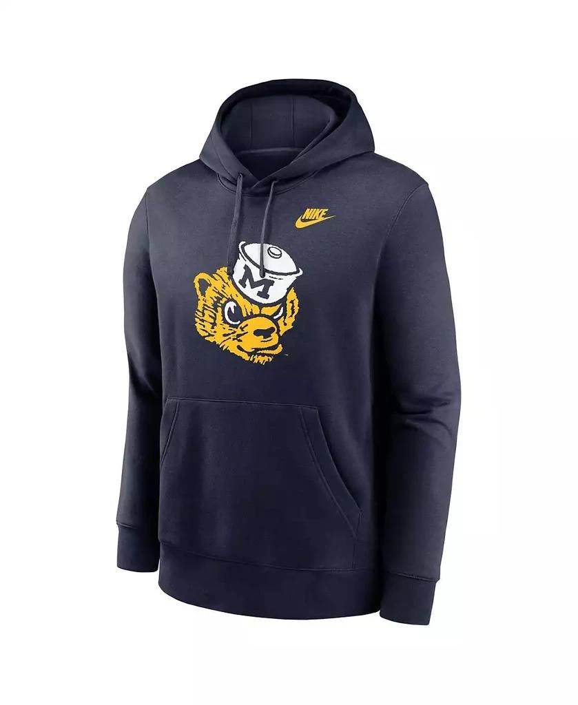 NIKE Men's Navy Michigan Wolverines Legacy Logo Club Fleece Pullover Hoodie 3