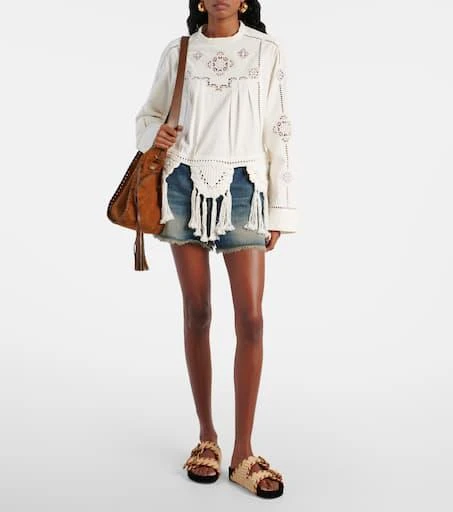 Isabel Marant Lennyo leather-trimmed raffia sandals 3