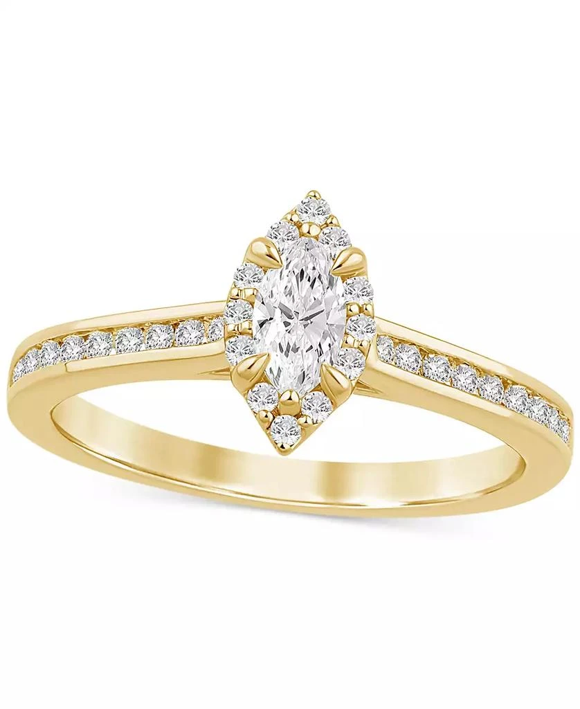 Macy's Diamond Marquise Halo Engagement Ring (1/2 ct. t.w.) in 14k Gold 1