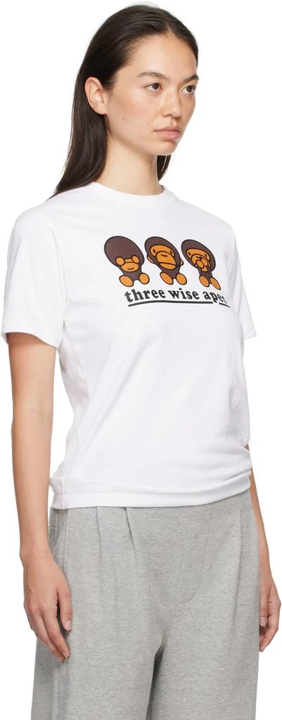 Bape White 'Three Wise Apes' T-shirt 2