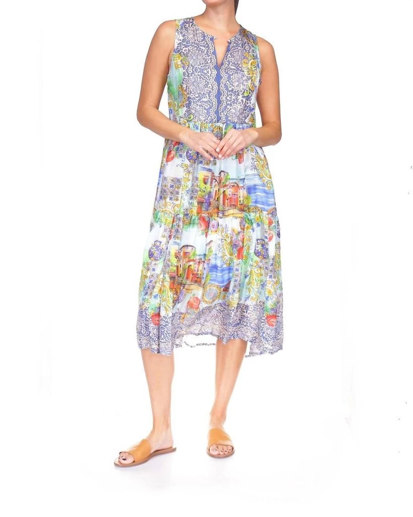 knee length dresses for ladies Tabitha Floral Print Chiffon Handkerchief Hem Midaxi Dress | Disturbia main image 1