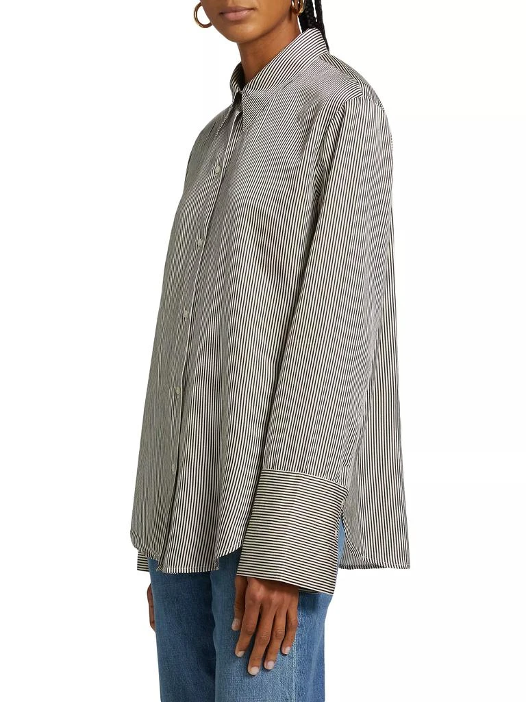 Citizens of Humanity Camilia Striped Cotton-Silk Shirt 4