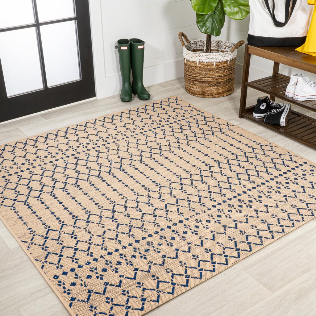 JONATHAN Y Ourika Moroccan Geometric Textured Weave Indoor/Outdoor Area Rug