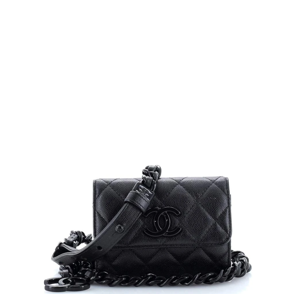 Chanel My Everything Flap Card Holder Belt Bag Quilted Caviar 1