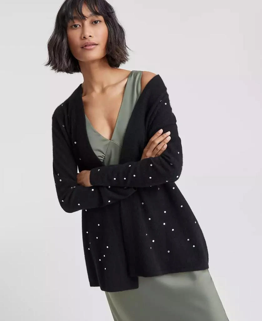Charter Club Women's Embellished Long-Sleeve 100% Cashmere Duster, Created for Macy's 1
