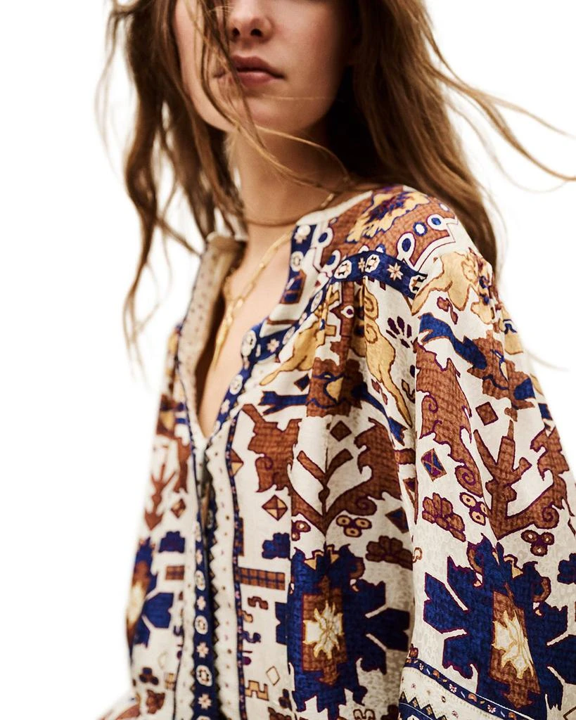 ba&sh Varone Printed Deep V Blouse 5