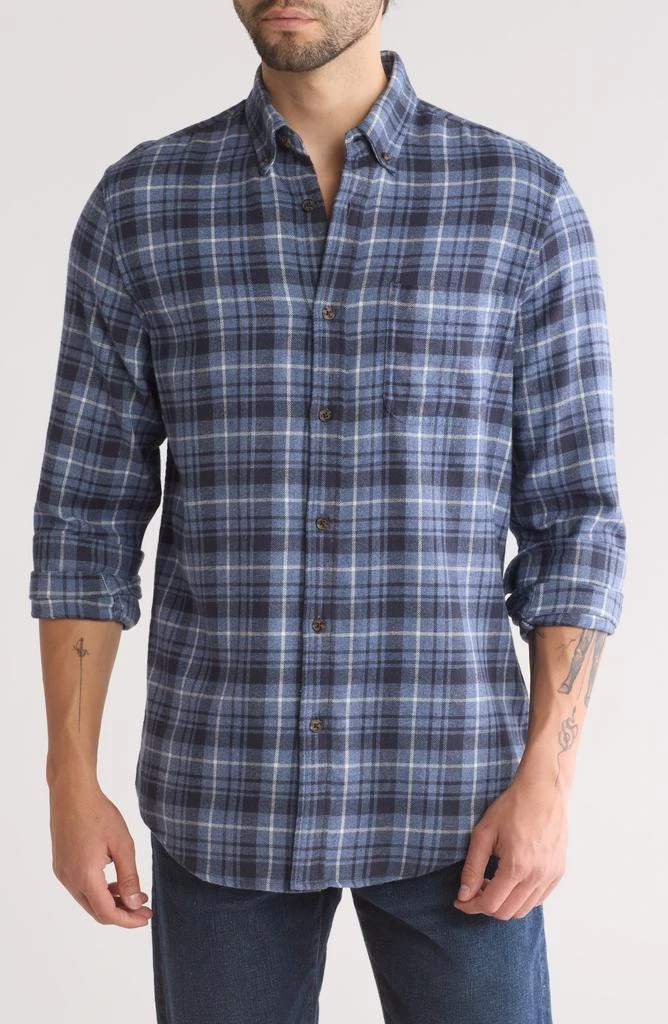 14th & Union Trim Fit Stretch Grindle Plaid Flannel Shirt 1