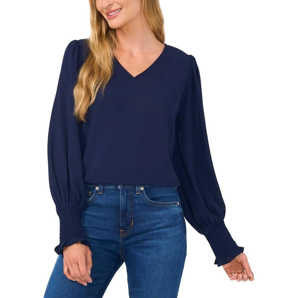 CeCe Womens Sheer Chiffon Blouse 1
