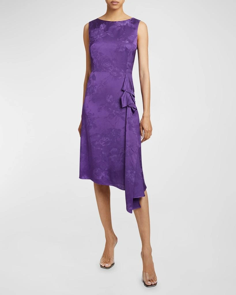 Santorelli Nica1 Draped Satin Jacquard Dress 2