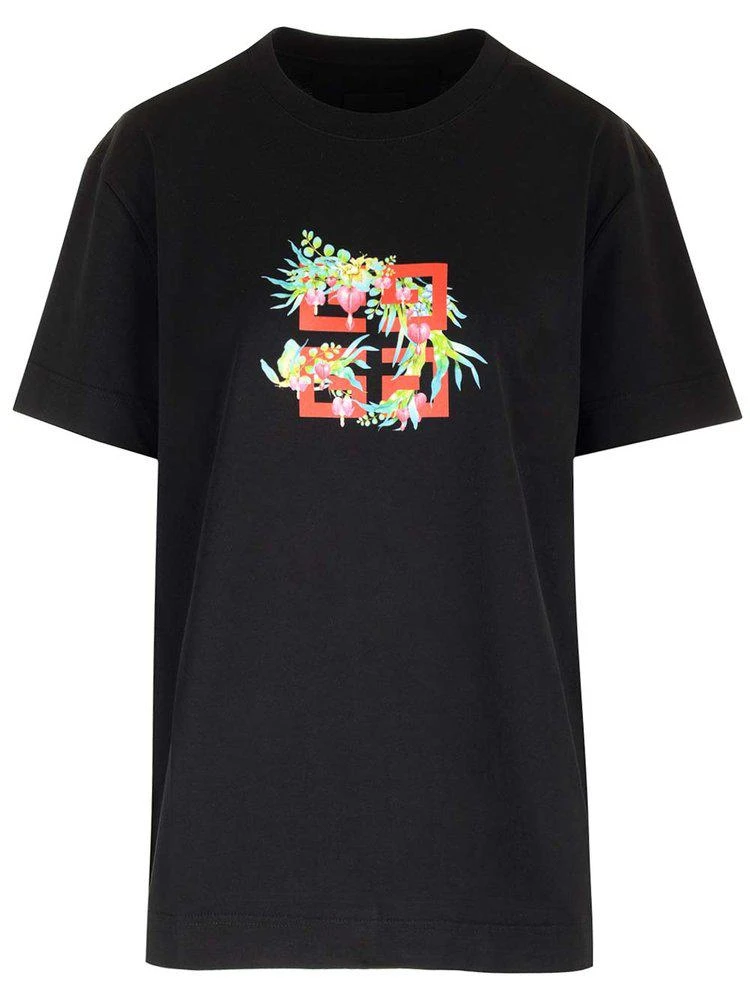 Givenchy Givenchy 4G Flower Printed Crewneck T-Shirt 1