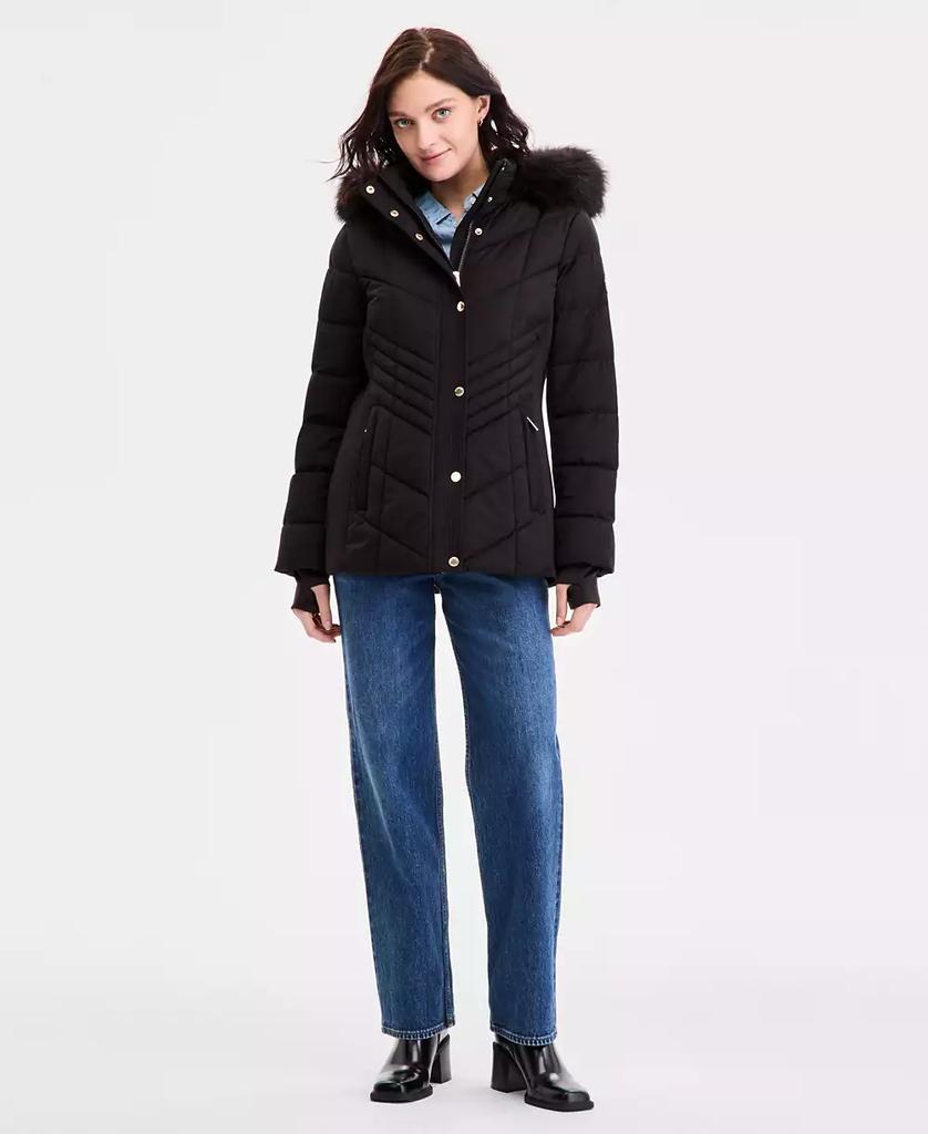 Michael Kors Women's Faux-Fur-Trim Hooded Puffer Coat, Exclusively at Macy's