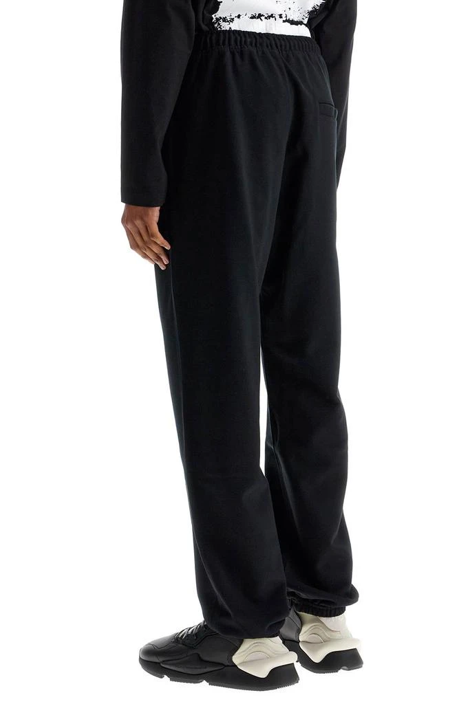 Y-3 wide leg high waist black cotton pants with adjustable drawstring 3