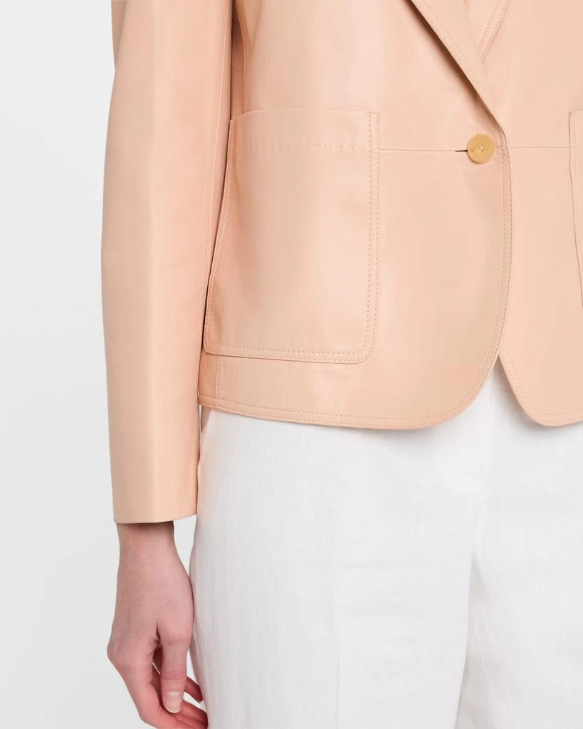 Lafayette 148 New York Single-Button Leather Boyfriend Blazer 5