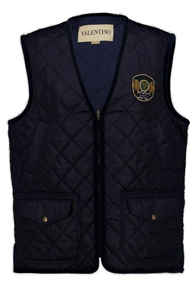 Valentino Valentino Zip-Up V-Neck Quilted Vest
