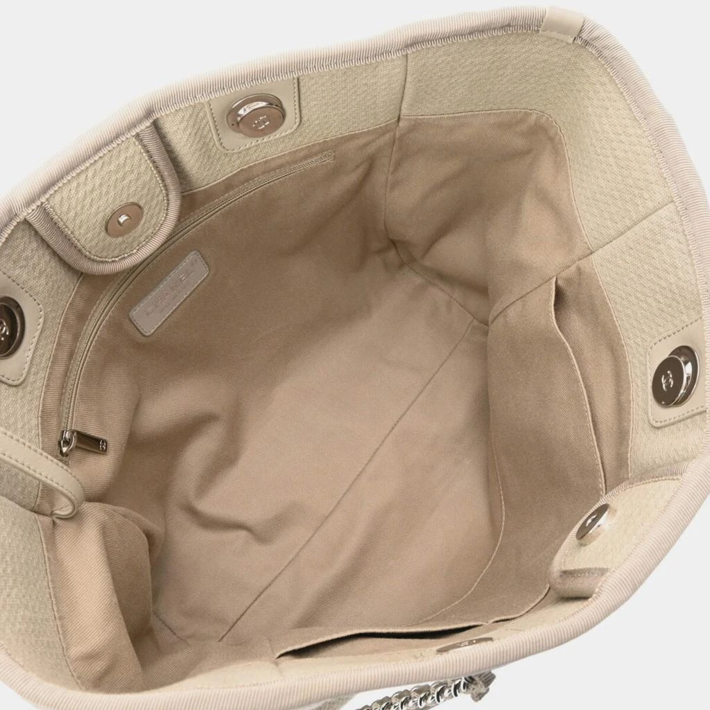 Chanel Chanel Grayish Canvas Deauville MM Tote Bag 7