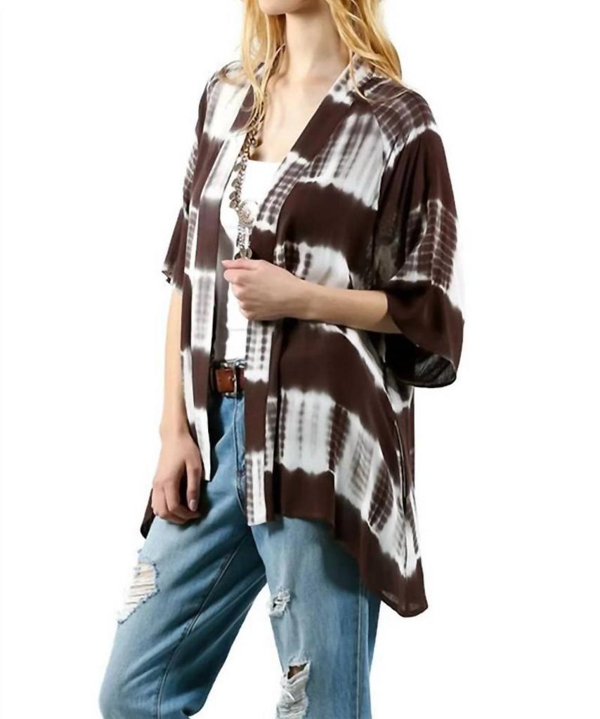 Kori Kori - Tie Dye Lace Crochet Back Kimono