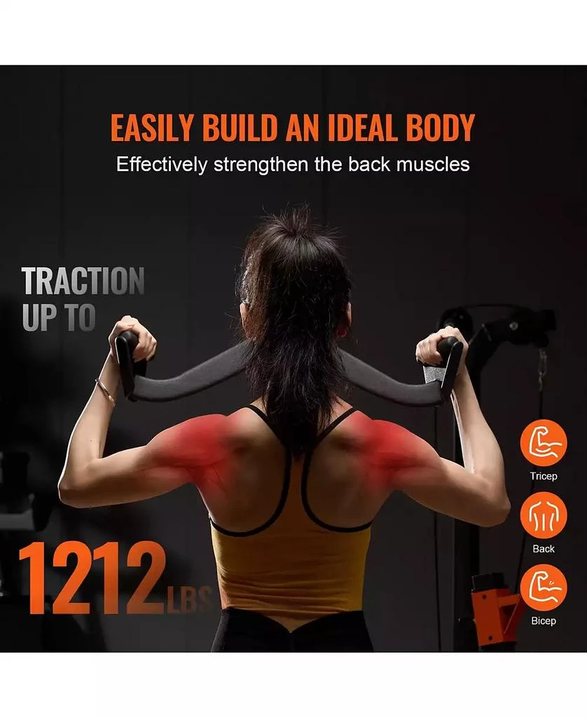 SUGIFT SUGFIT LAT Pulldown Bar Set 7-Piece Cable Row T-Bar V-Bar Attachments Rubber Grip 7