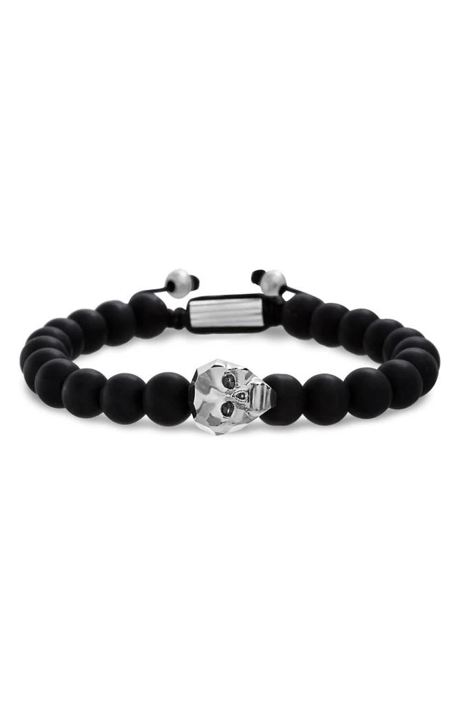 Maison Kitsune Men's Skull Black Beaded Slider Bracelet 1