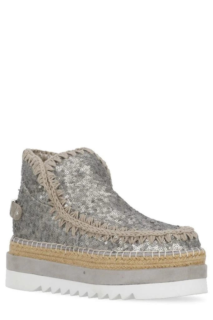 Mou Mou Sequin-Embellished Round Toe Sneakers 2