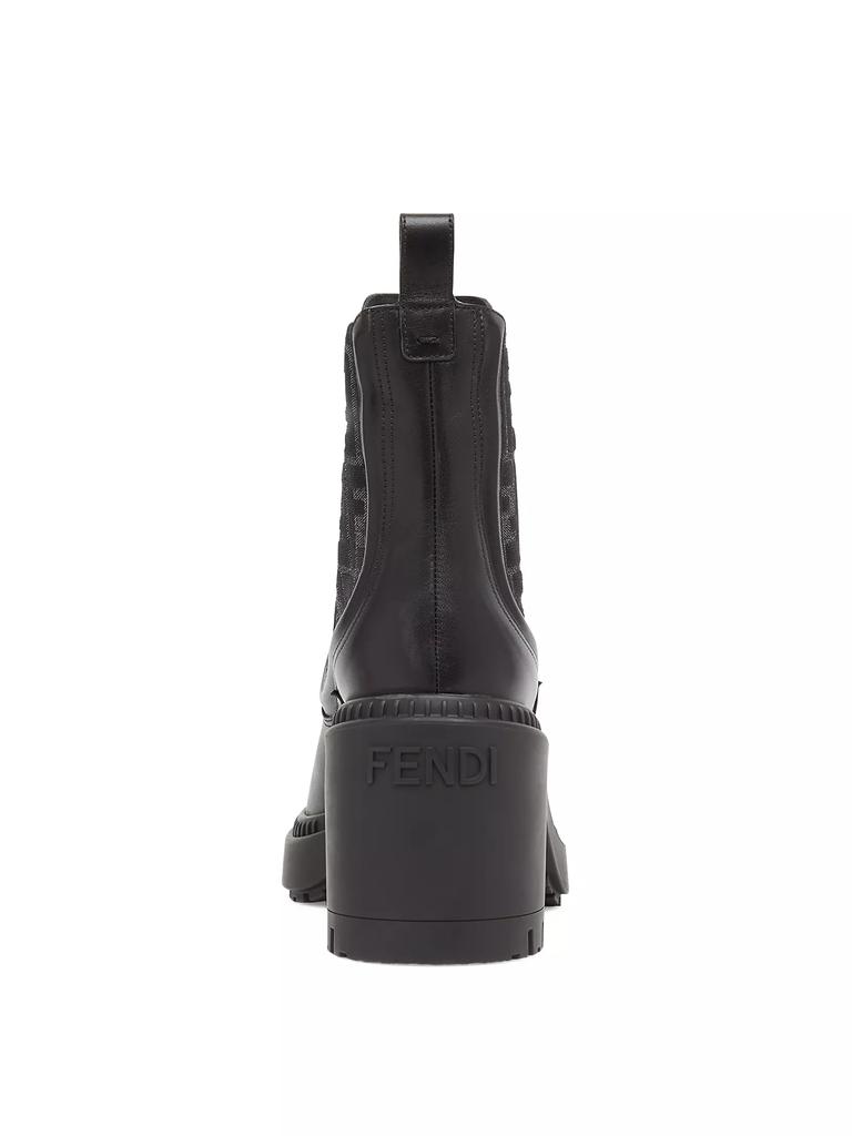Fendi Domino 95MM Leather Biker Booties - Boots - Free