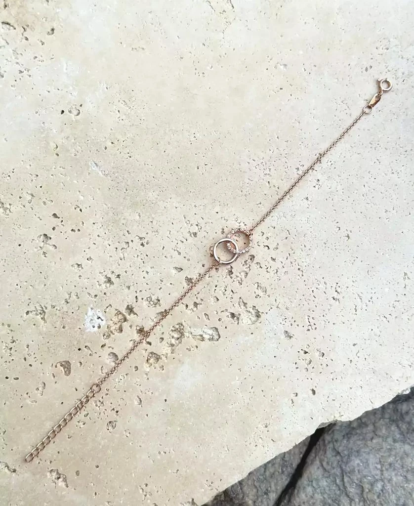 ADORNIA Rose Gold Adjustable CZ Pave Rings Bracelet 3