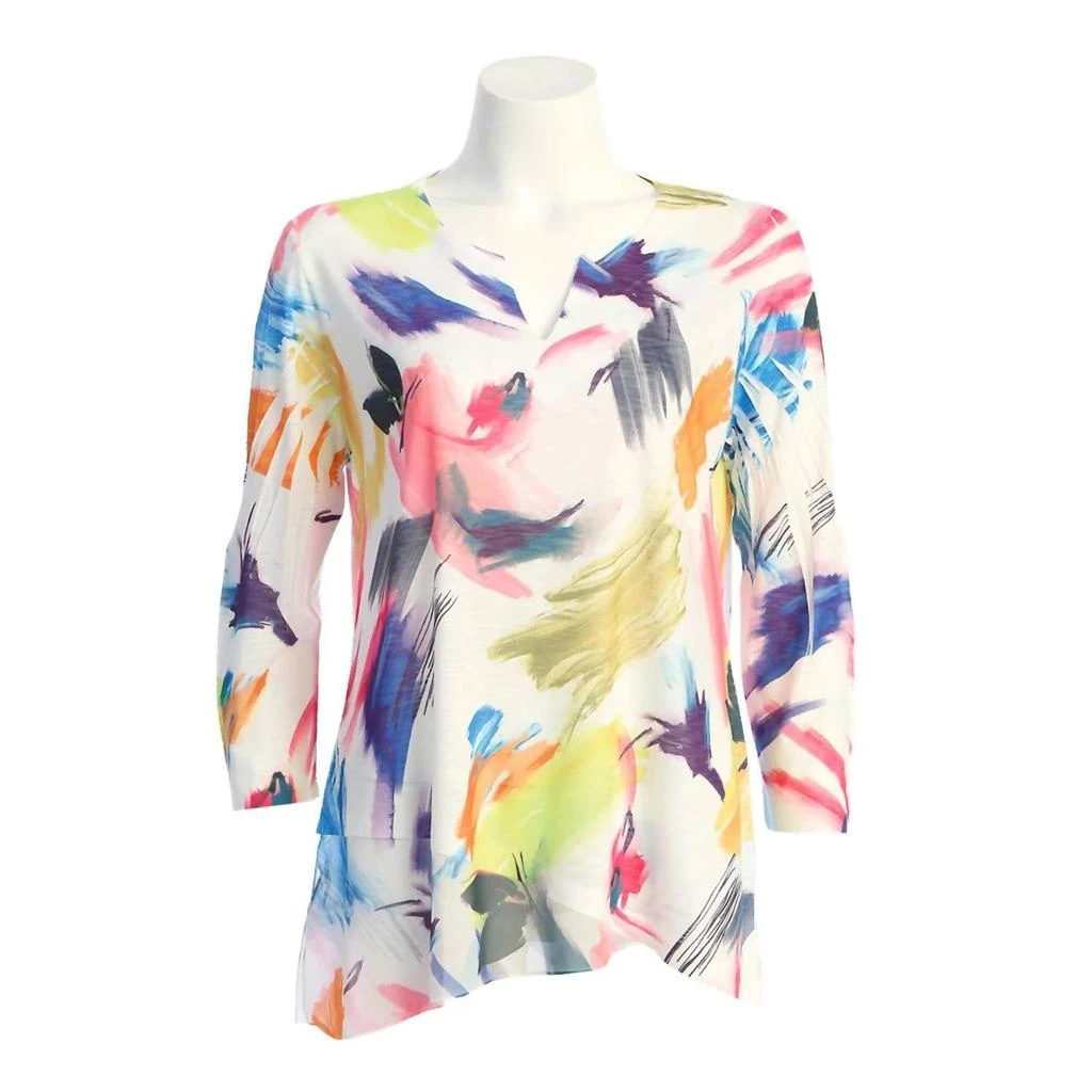 Jess 
Jane Jess 
Jane - Women
s Vernet Slit V-neck Chiffon Contrast Top 3