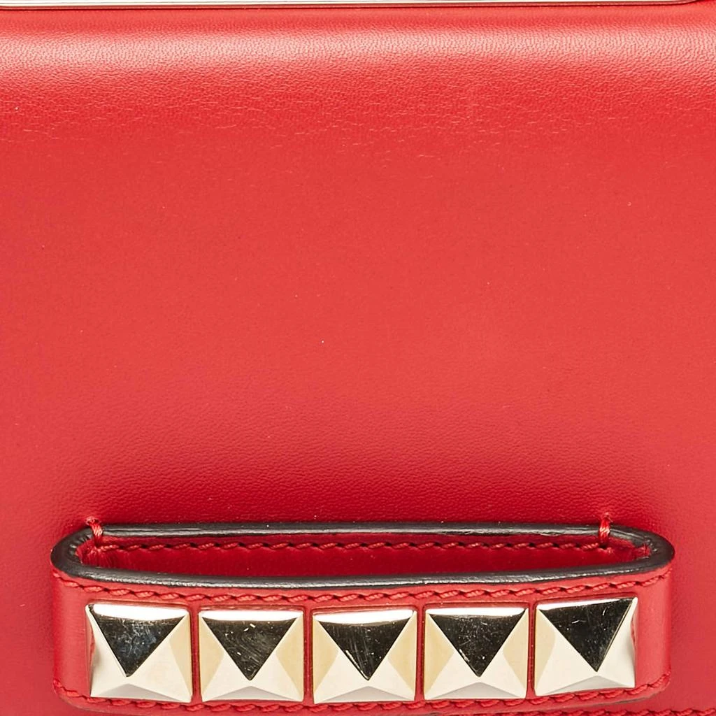 Valentino Valentino Red Leather Rockstud Va Va Voom Chain Clutch 5