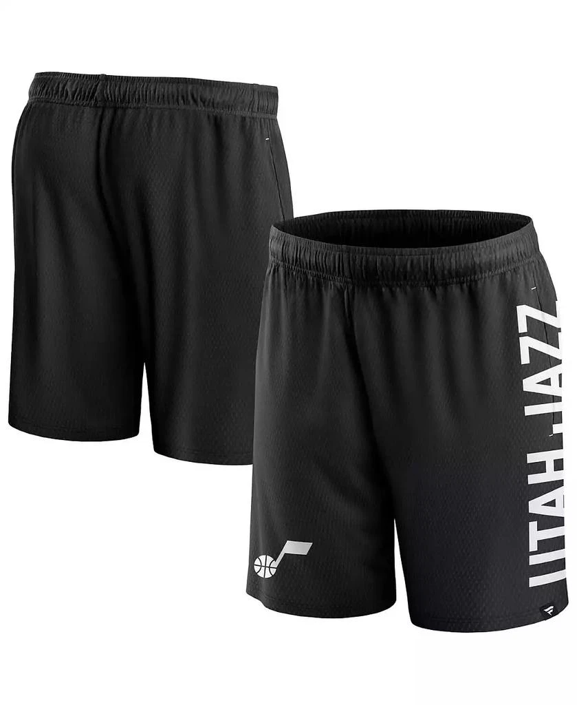 Fanatics Men's Black Utah Jazz Post Up Mesh Shorts 1