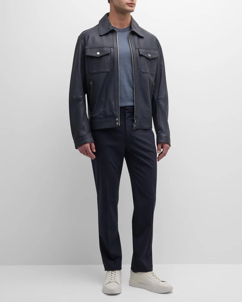 Hugo Boss Men's Leather Full-Zip Jacket 3