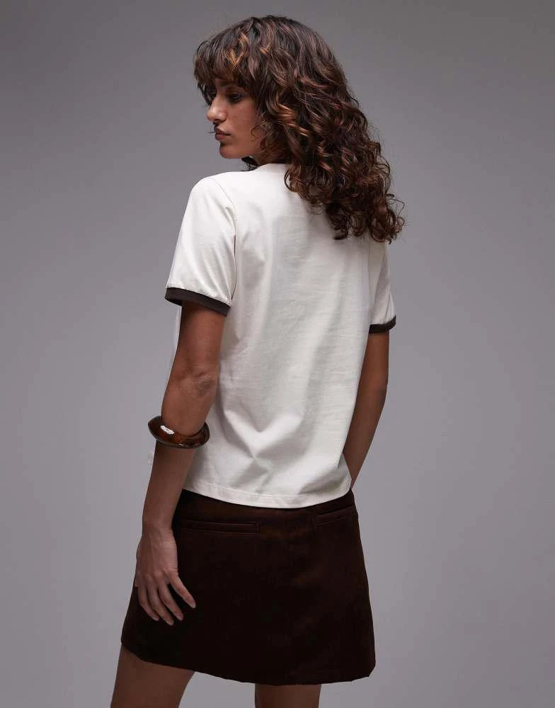 Laagam LAAGAM cotton logo ringer t-shirt in ecru 3