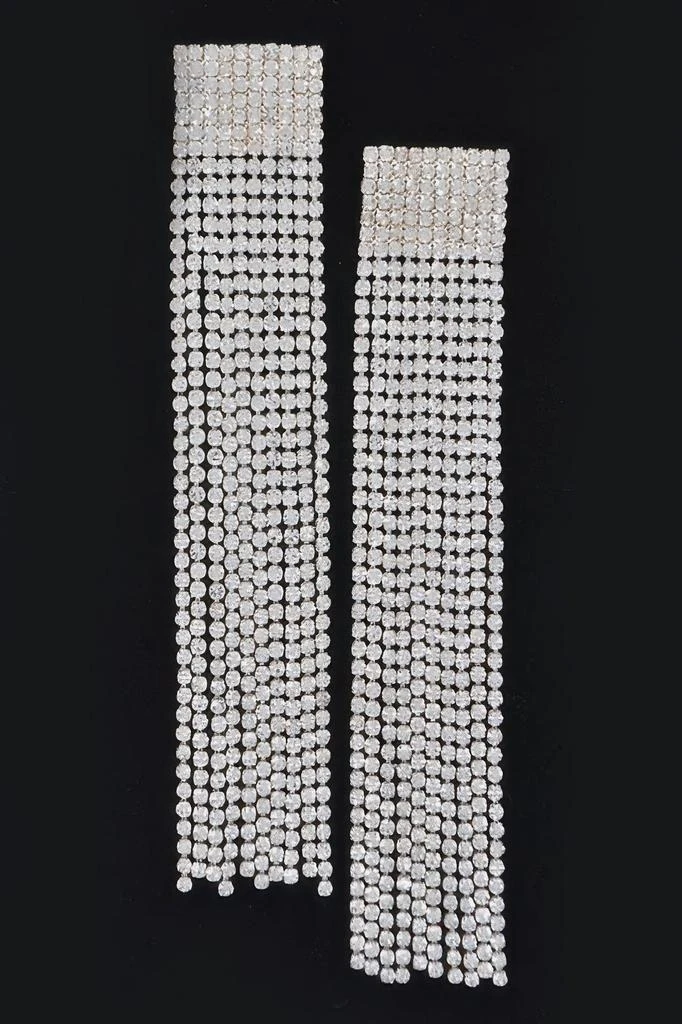 TRUEDAMES Rhinestone Curtain Drop Earrings 4