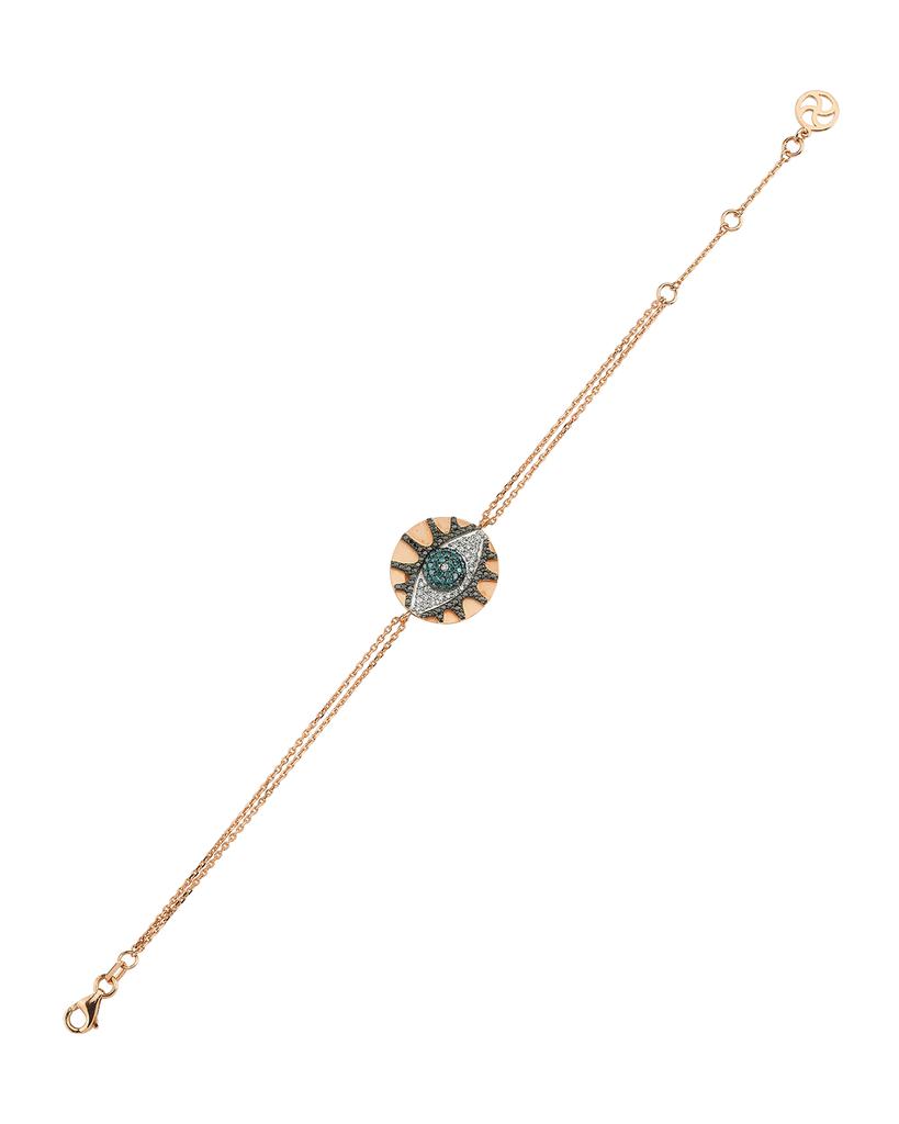 Bee Goddess Eye Light Multi-Diamond Disc Bracelet