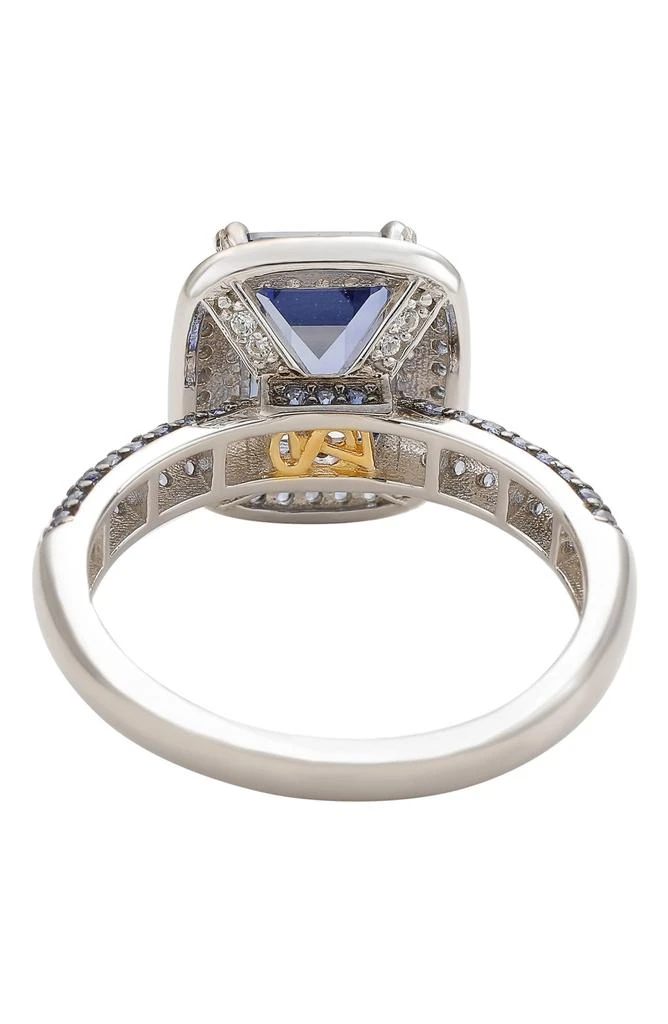 Suzy Levian Sterling Silver Blue Sapphire Halo Ring 2