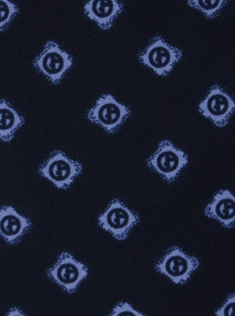 Giorgio Armani Blue Tie With All-Over Logo Print In Silk Man