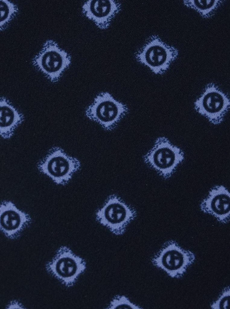 Giorgio Armani Blue Tie With All-Over Logo Print In Silk Man 2