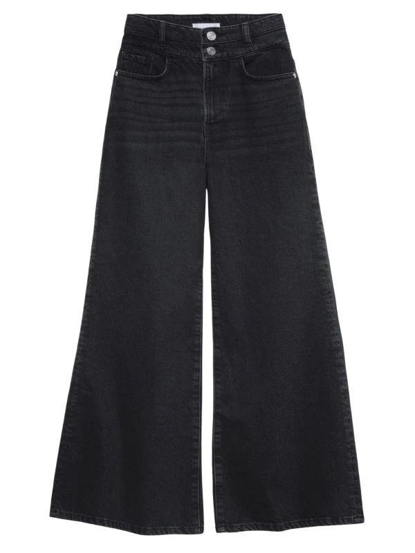 Frame High Rise Wide Leg Jeans 4