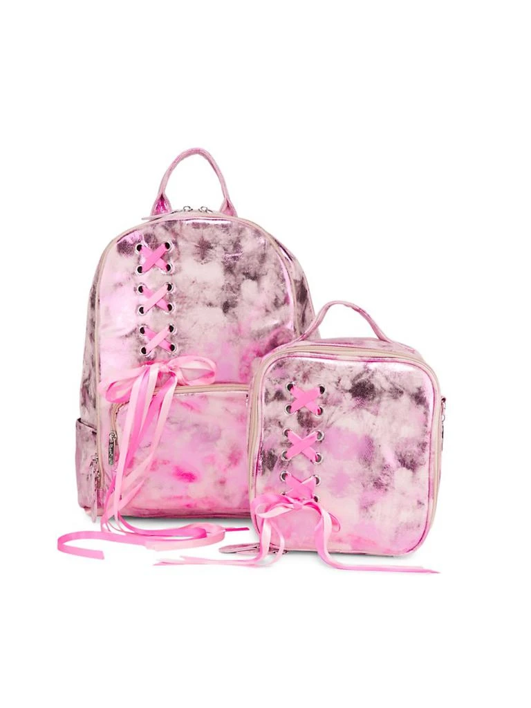 Bari Lynn Girl
s Shimmer Tie-Dye Lace-Up Backpack 
Lunchbox Set