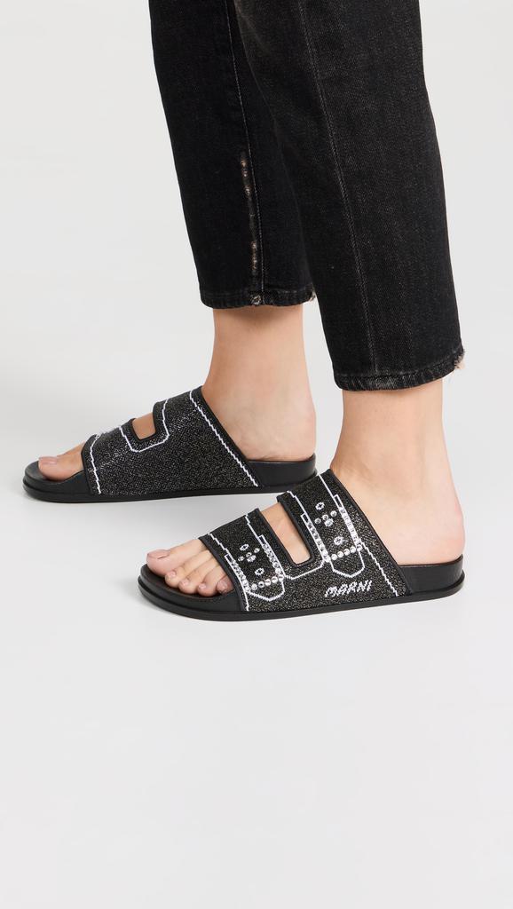 Marni Slide Glitter Sandals