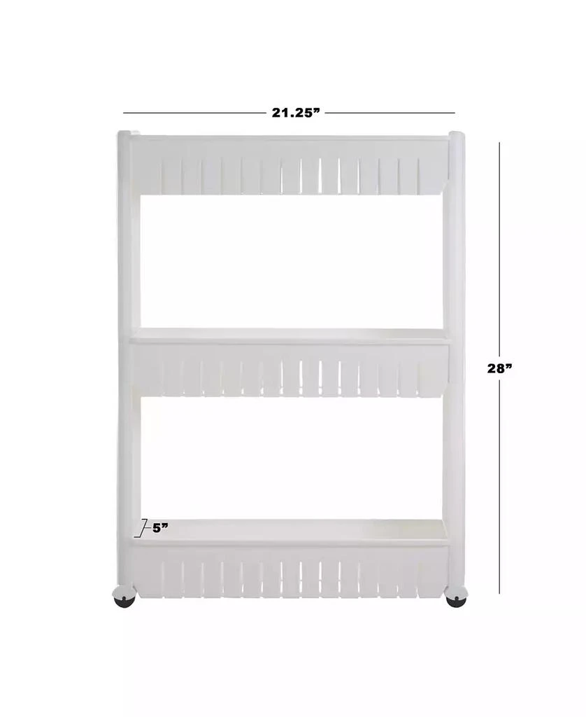 Trademark Global Everyday Home 3 Tier Slide Out Laundry Cart on Rollers - Only 5" Wide 2