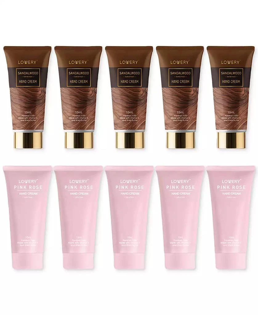Lovery 10-Pc. Mini Sandalwood 
Rose Scented Hand Creams Gift Set 1