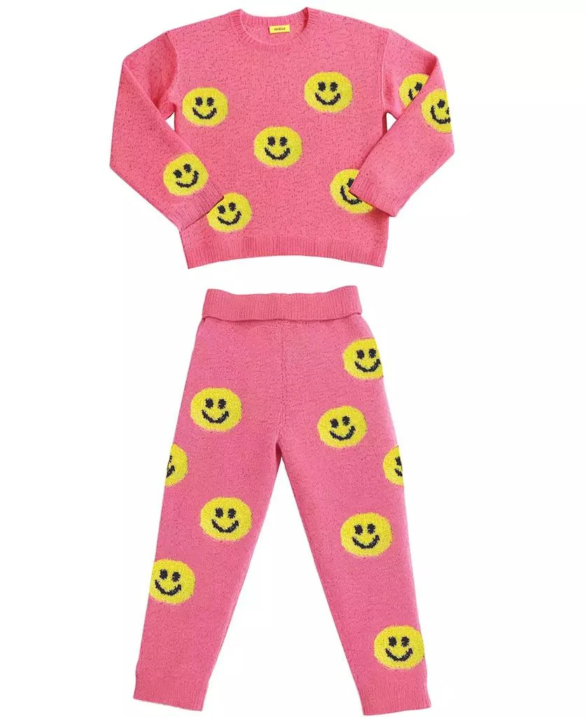 Kate Mack Little Girls Smiley Knit Sweater and Jogger, 2-Piece Set 1