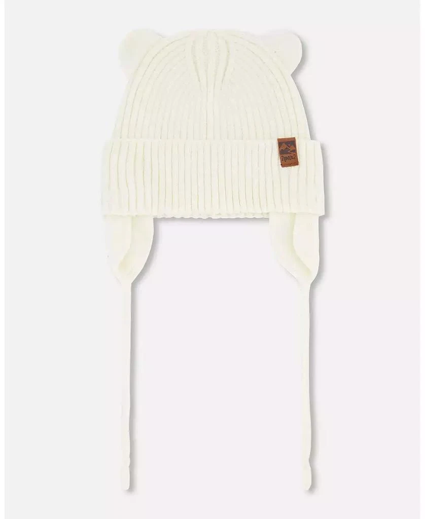 Deux par Deux Baby Unisex Baby Knit Hat Off White - Baby